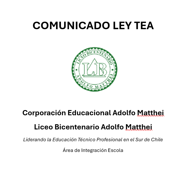 COMUNICADO LEY TEA